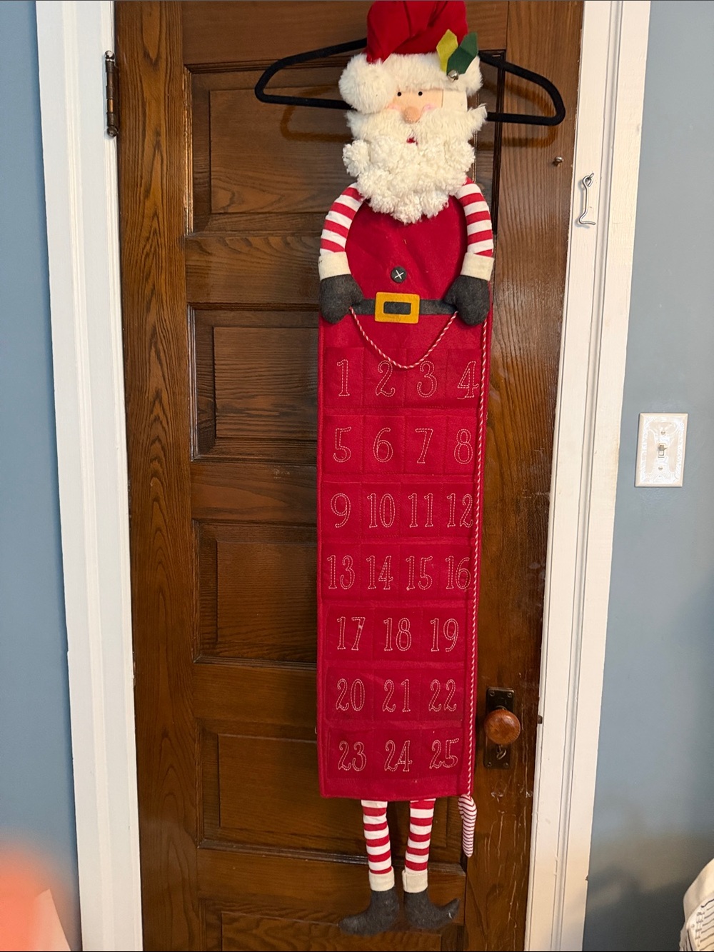 Pottery Barn Kids Red Santa Advent Calendar Hanging Decoration